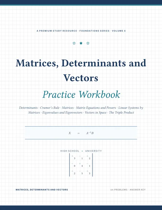 Matrices, Determinants and Vectors — Complete Study Bundle, sample page 3