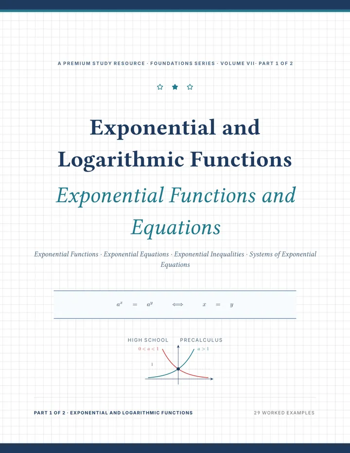 Cover of Exponential and Logarithmic Functions — Complete Study Bundle