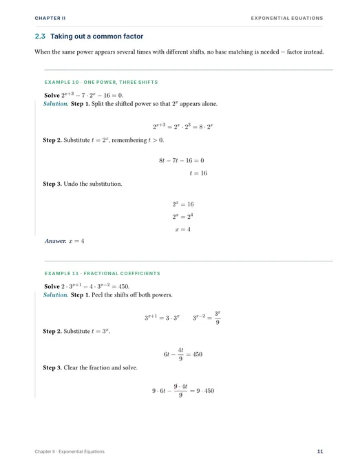 Exponential and Logarithmic Functions — Complete Study Bundle, sample page 2