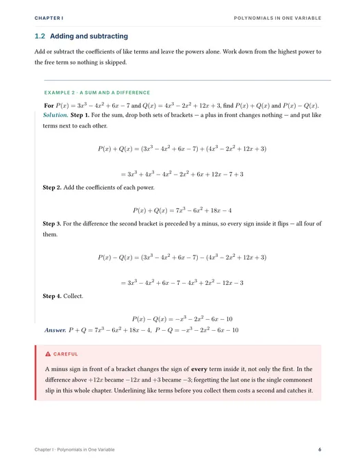 Polynomials and Complex Numbers — Complete Study Bundle, sample page 1